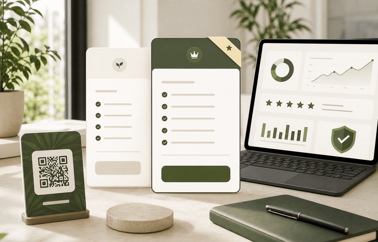 ClariFlow pricing plans with QR review growth and protection dashboard